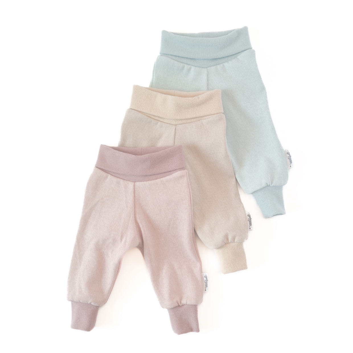 Schmale Hose für Babys in rosa, beige und blau