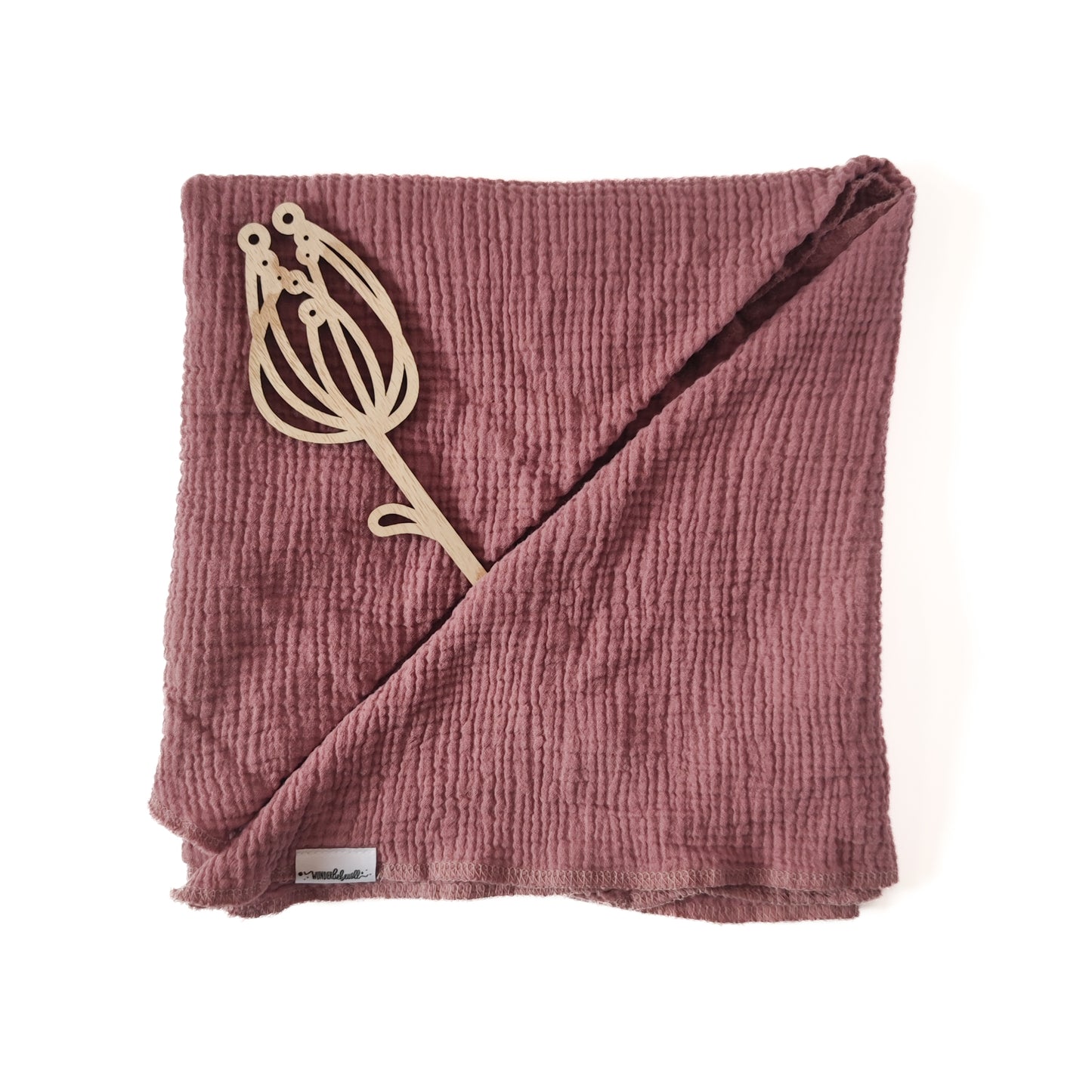 Musselin-Dreieckstuch "Blüte" in Rosentau