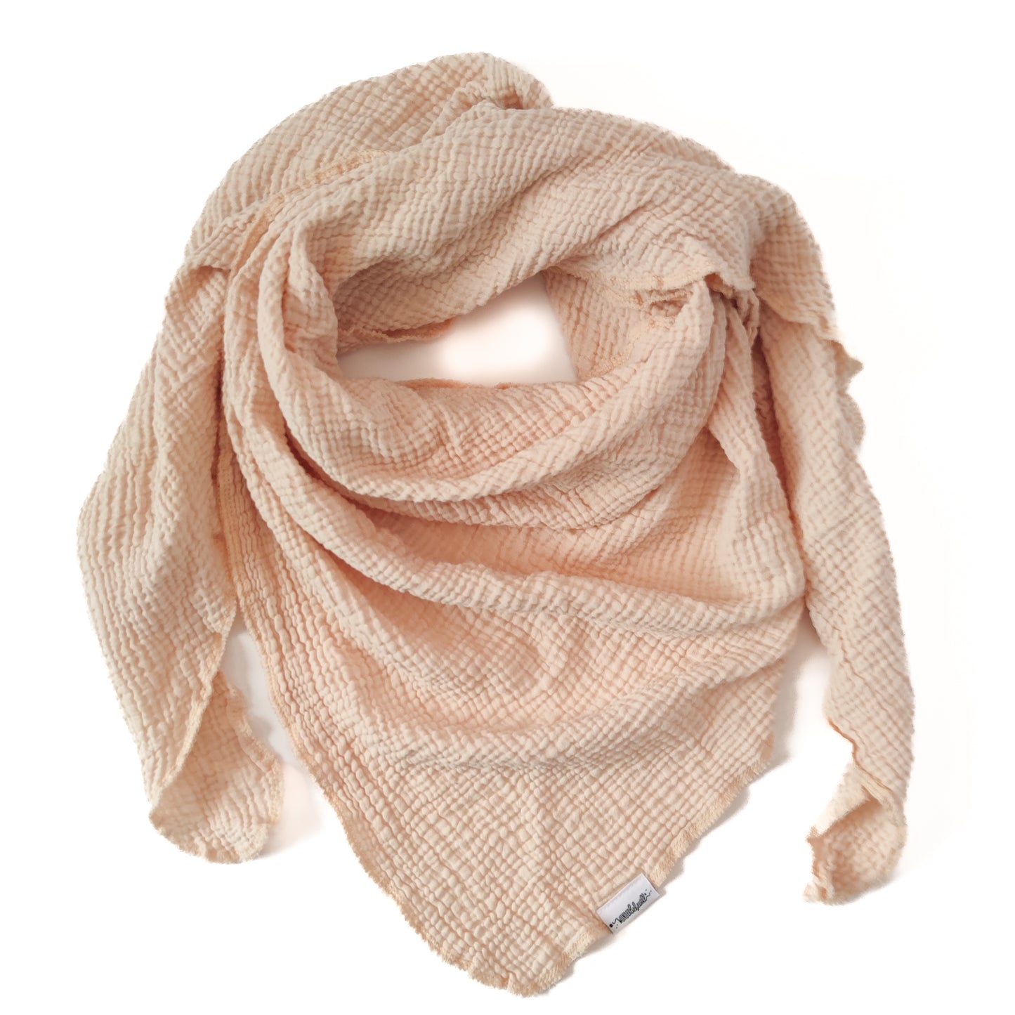 Musselin-Dreieckstuch "Blüte" in Sandlicht