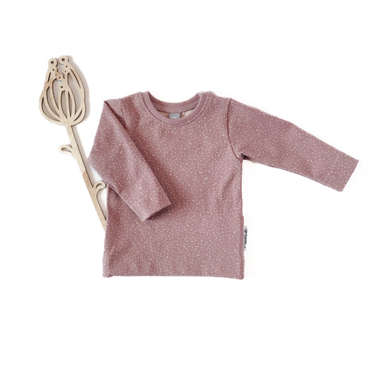 Shirt "Knöpfchen" in Rosentau mit Pünktchen