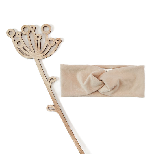 Stirnband "Knötchen" in Sandlicht