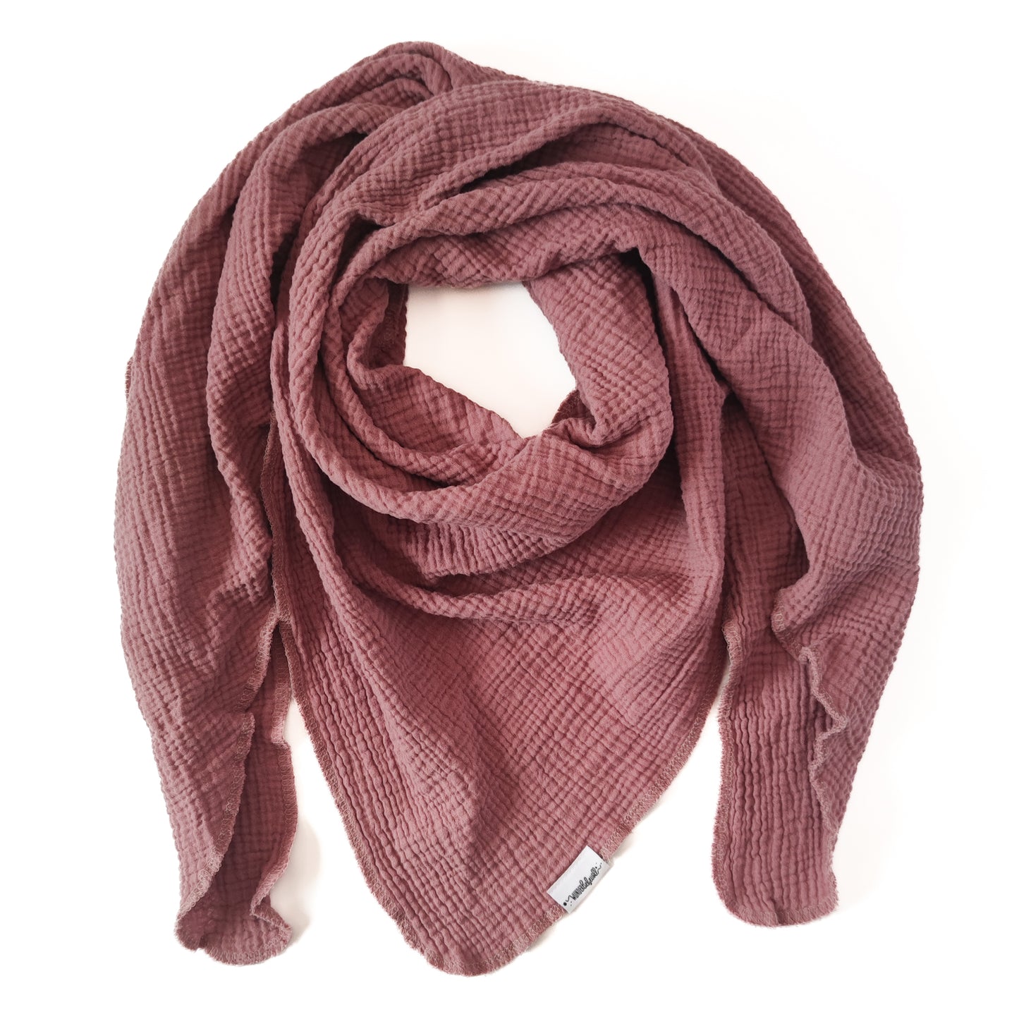 Musselin-Dreieckstuch "Blüte" in Rosentau