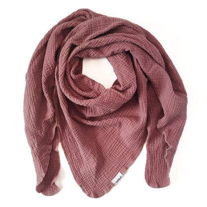 Musselin-Dreieckstuch "Blüte" in Rosentau