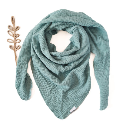 Musselin-Dreieckstuch "Blüte" in Nordhauch